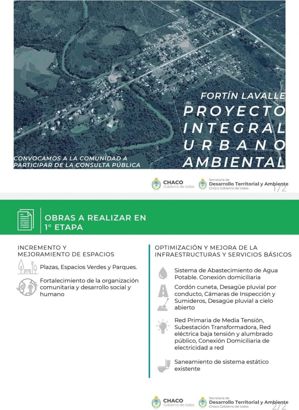 Consulta pública para debatir proyectos de urbanización de Fortín Lavalle y Colonia Aborigen y Nueva Población