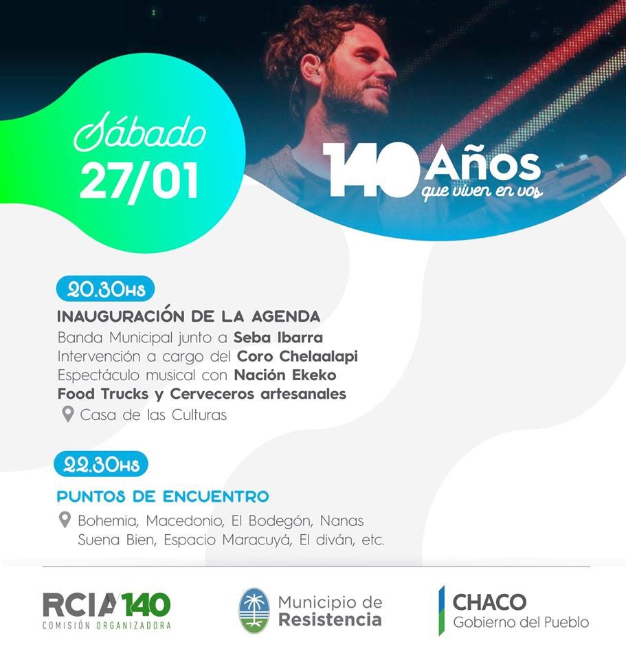 Música tradicional y electrónica para arrancar los festejos por los 140 años de Resistencia
