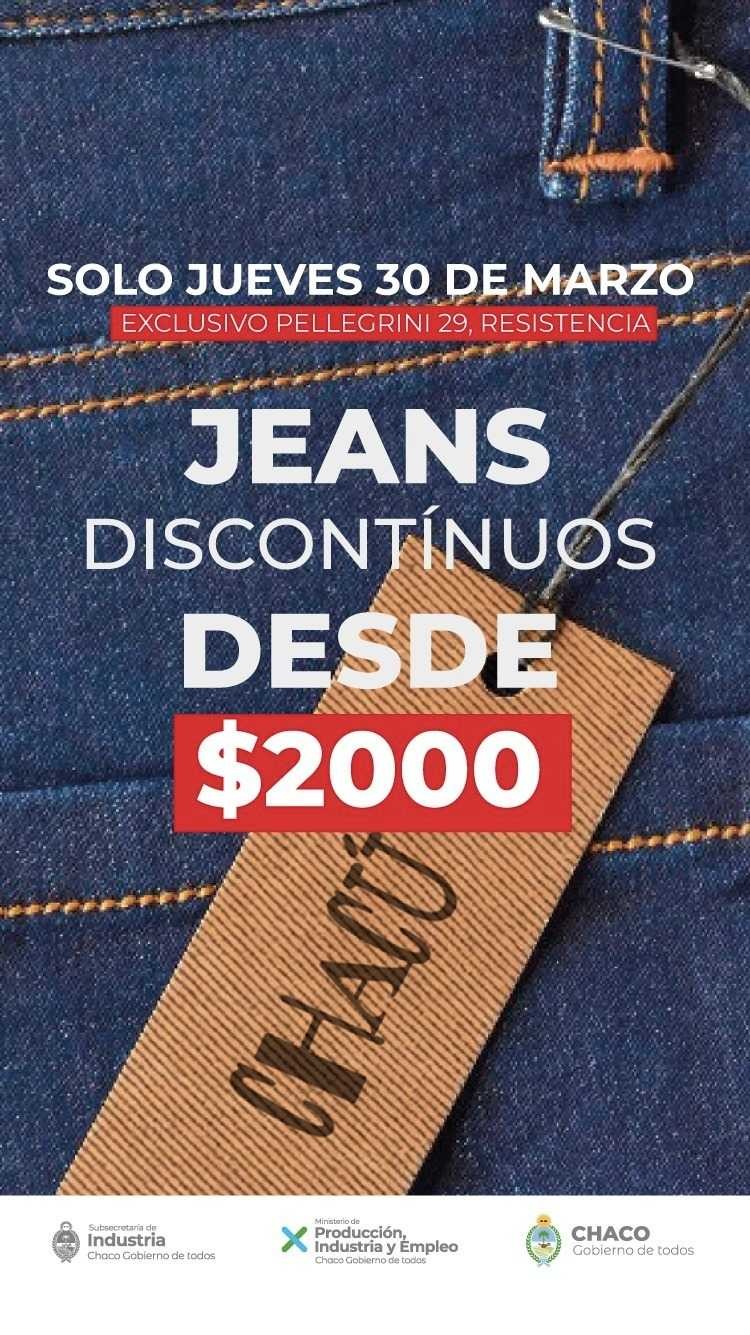 Chacú ofrece jeans discontinuos desde 2.000 pesos