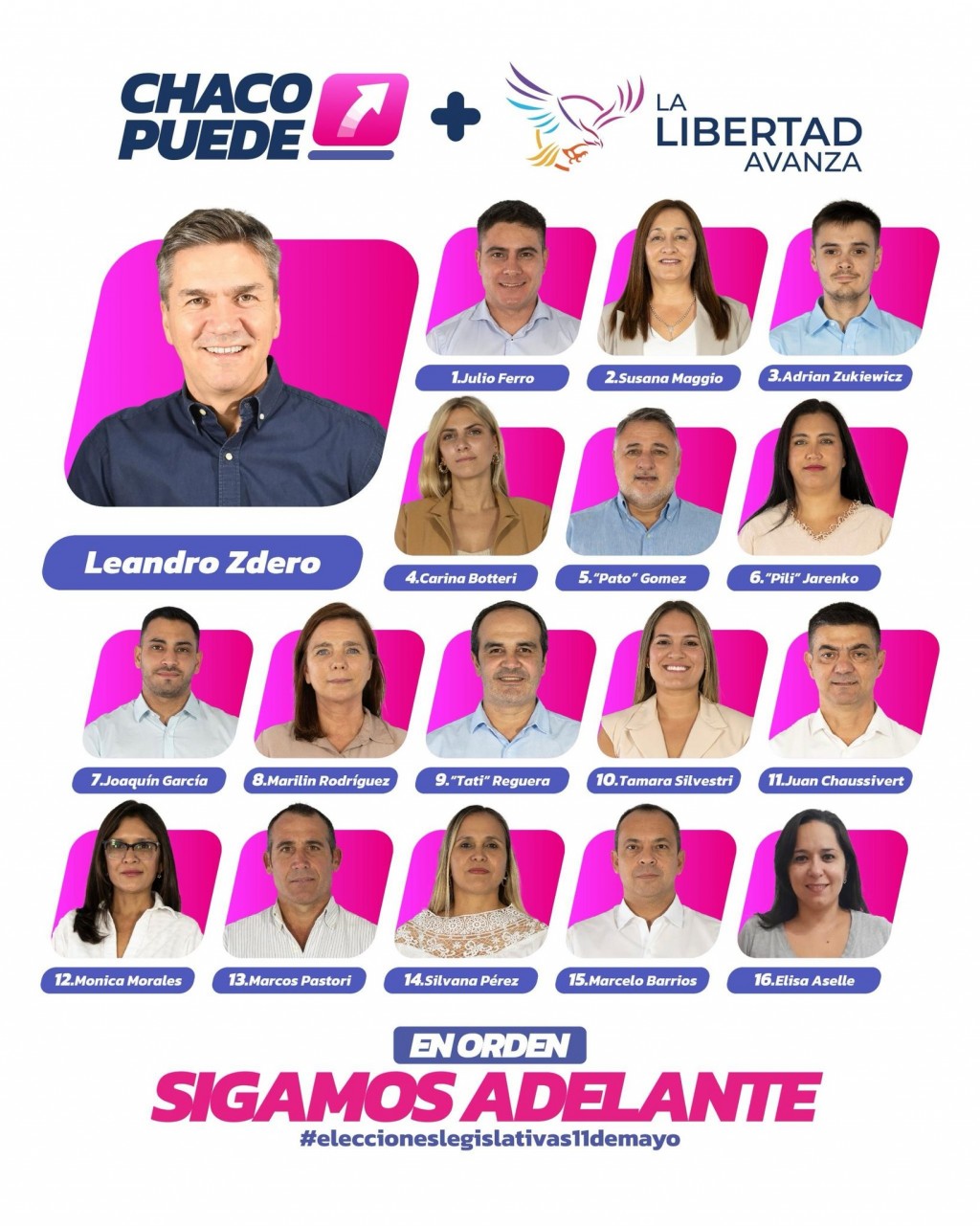 “Chaco Puede + La Libertad Avanza” dio a conocer su lista: EL GOBERNADOR ZDERO APUESTA A LA RENOVACIÓN
