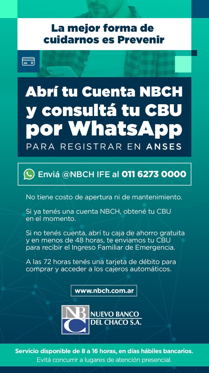 Sin salir de casa el Nuevo Banco de Chaco brinda la posibilidad