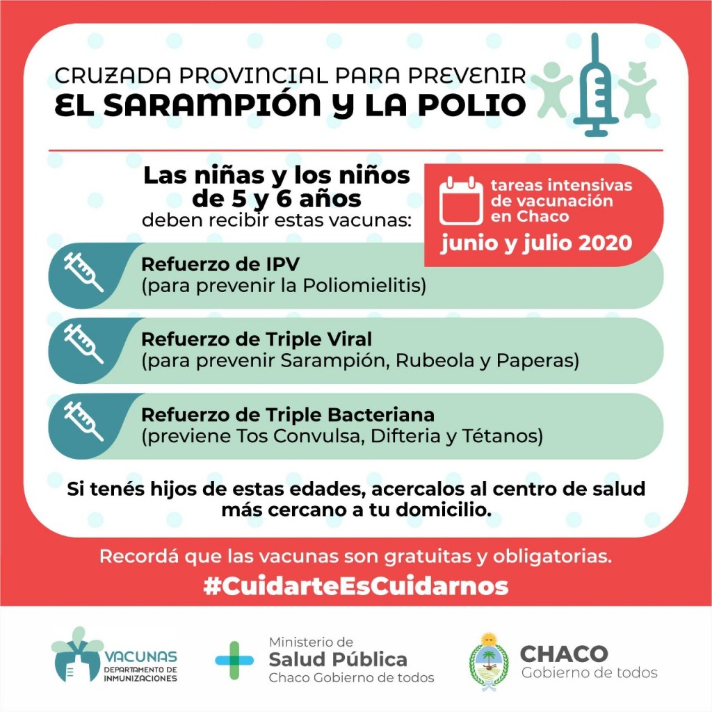 Salud Pública lanzará la cruzada provincial para prevenir el sarampión y la polio