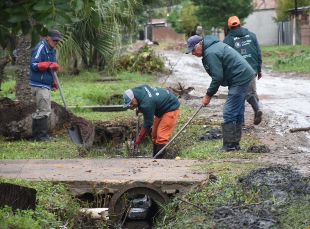 Resistencia supervisó el sistema de desagües en la zona sur de la ciudad y ejecutó tareas de limpieza y mantenimiento