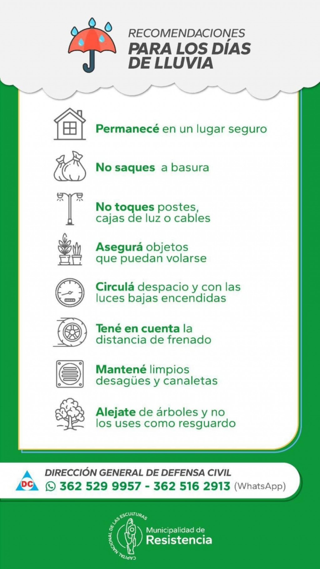 🌧 Lluvia en la ciudad: números útiles y recomendaciones.  