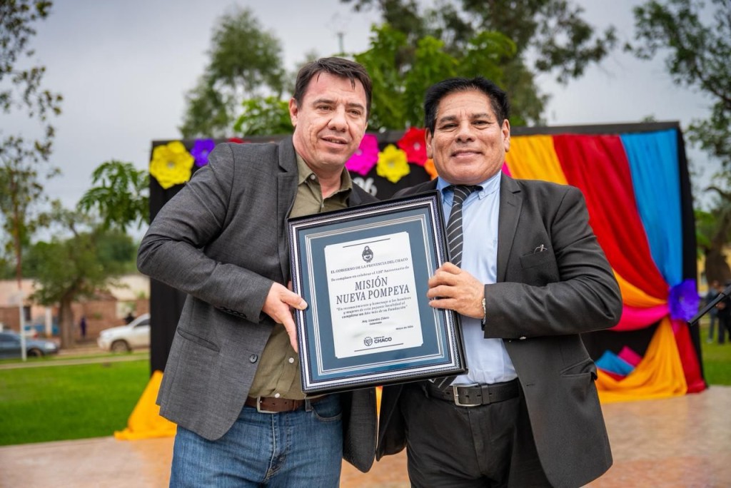 FUERTE IMPULSO AL NORTE: PAVIMENTO Y ANUNCIO DE VIVIENDAS EN EL ANIVERSARIO 126 DE MISI&Oacute;N NUEVA POMPEYA