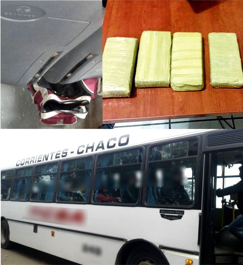 SECUESTRAN MARIHUANA DENTRO DE UN COLECTIVO CHACO-CORRIENTES