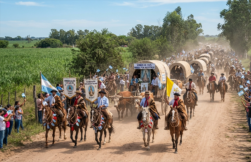 126&ordf; Peregrinaci&oacute;n de la Comunidad Religiosa de San Luis del Palmar hacia la Bas&iacute;lica de Nuestra Se&ntilde;ora de Itat&iacute;,  bajo el lema &ldquo;La Fe que Camina Ayuda al Hermano&rdquo;.