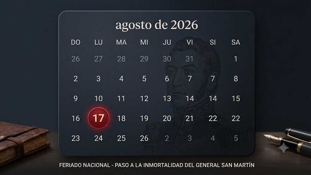 Cu&aacute;ndo es el feriado de agosto y c&oacute;mo quedar&aacute; el &uacute;nico fin de semana largo del mes