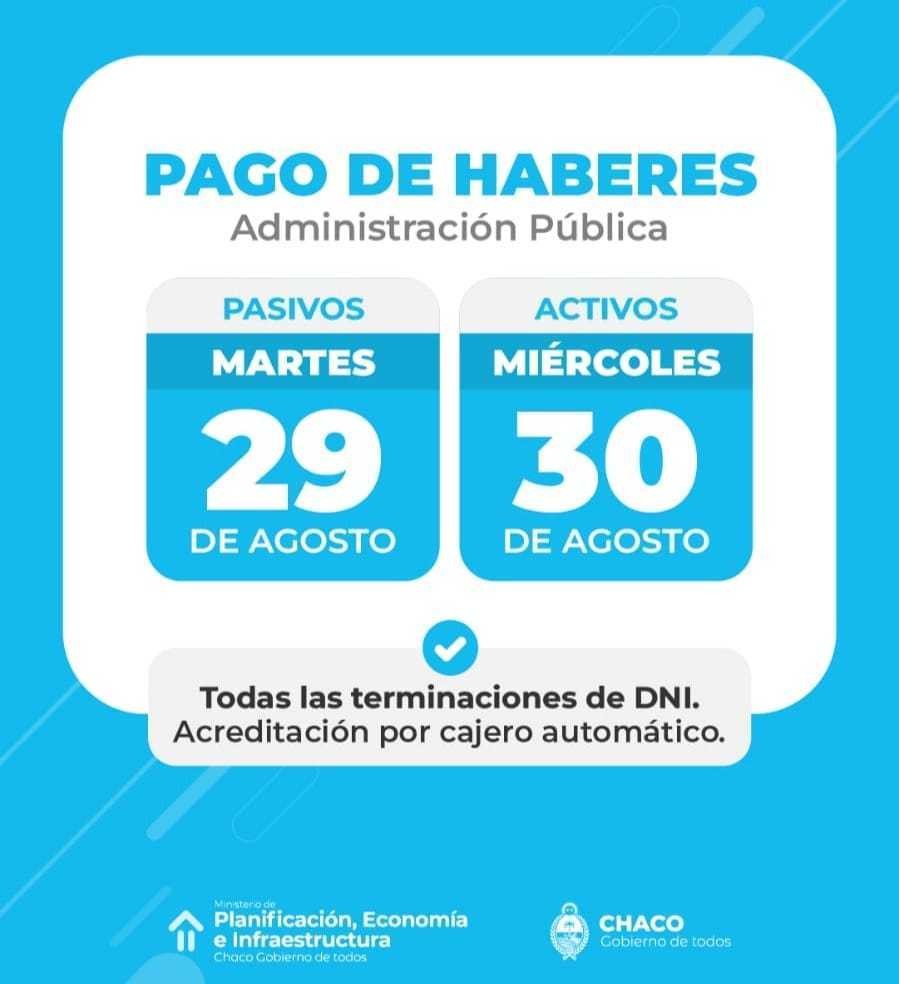 El cronograma de pago de haberes a la administración pública comienza el martes 29