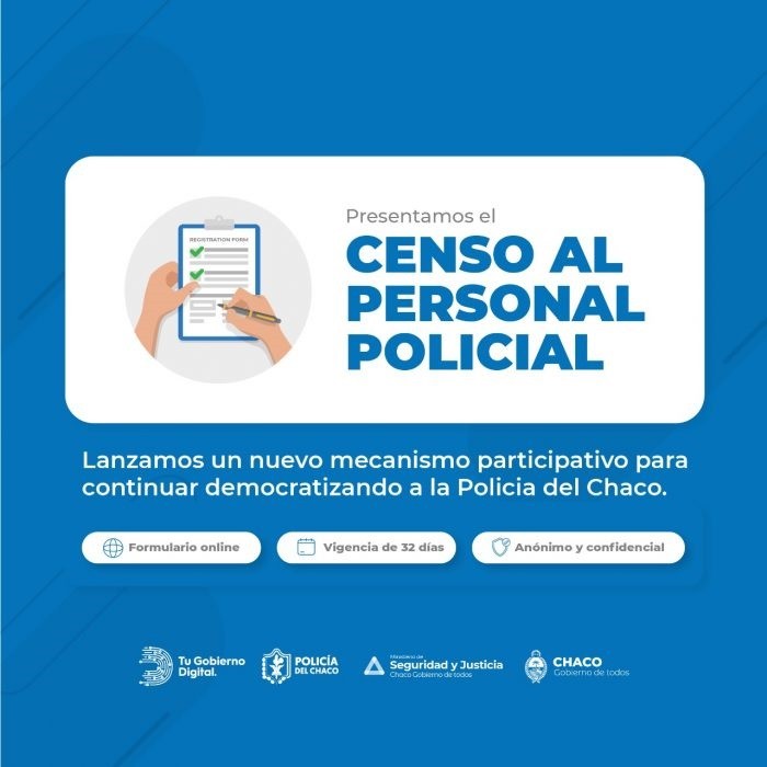 Democratización de las Fuerzas de Seguridad: el Censo Policial se podrá completar hasta el 11 de octubre