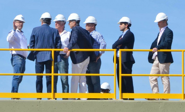 El presidente Maurio Macri visito las obras de la Planta de Tratamientos de Efluentes en la zona sur de Resistencia