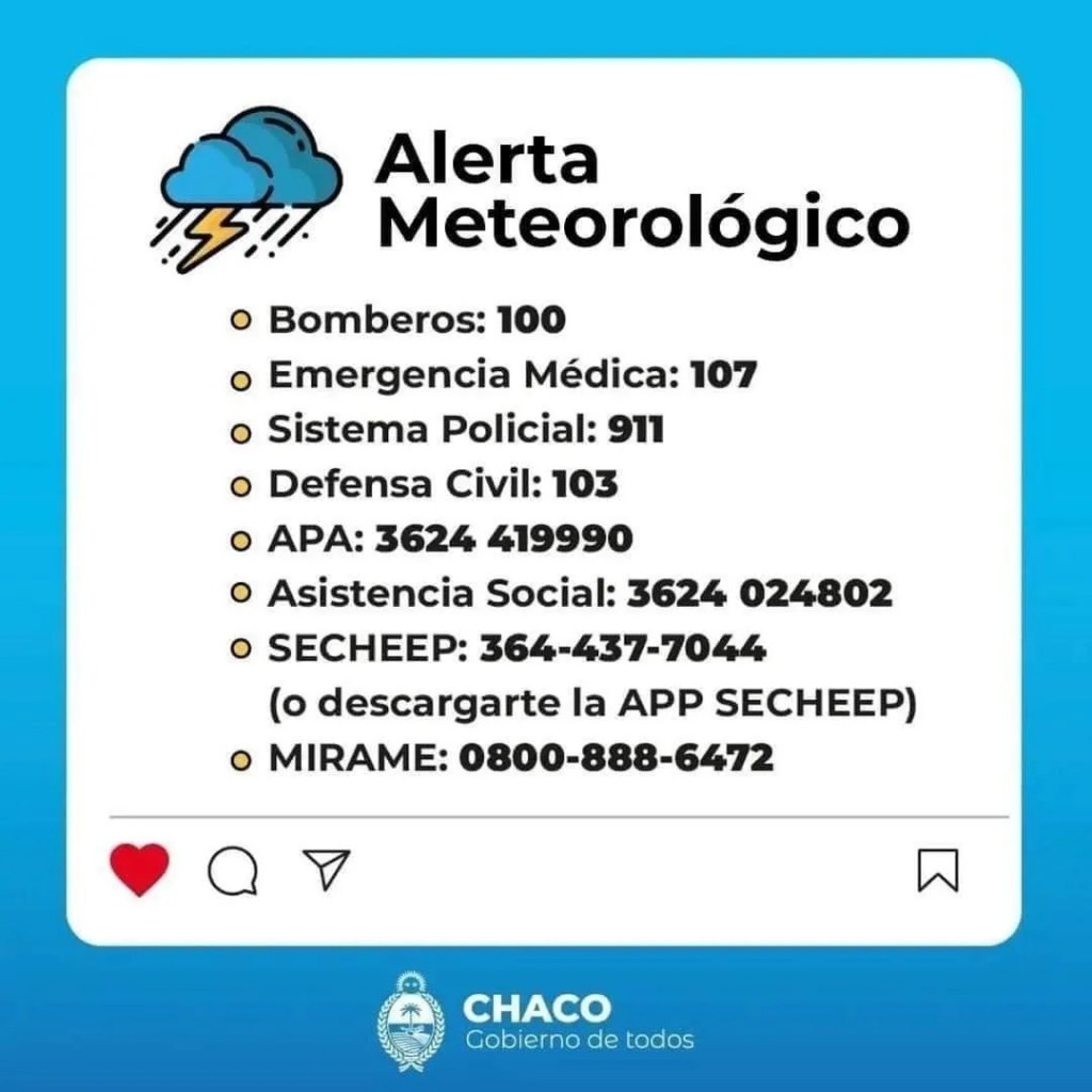 Alerta amarilla: Se esperan tormentas de variada intensidad durante este lunes en la provincia