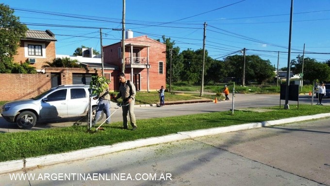 Capitanich participó de operativo de desmalezado sobre avenida Italia