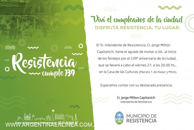 Resistencia Cumple 139: programa completo de actividades