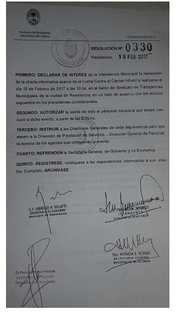 El municipio declaró de interés la charla informativa sobre el cáncer infantil