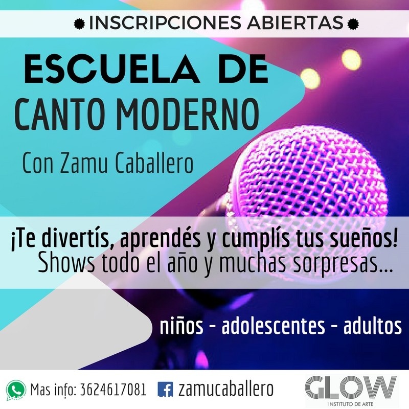 Continuan abiertas las inscripciones de la escuela de canto de Zamu Caballero