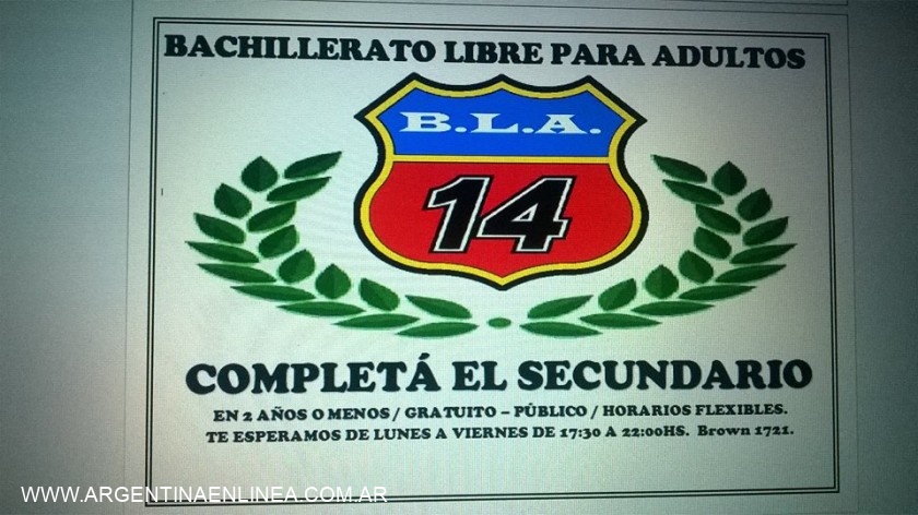 Inscriben en el Bachillerato Libre para Adultos N° 14