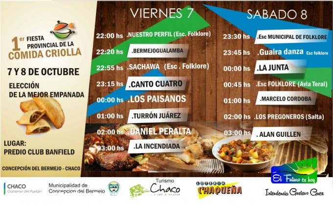 Este viernes y sábado se realizará la Fiesta Provincial de la Comida Criolla en Concepción del Bermejo
