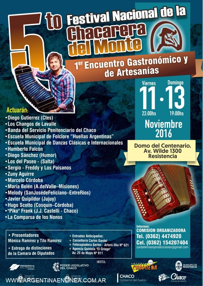 Se viene la "5º Edición del Festival Nacional de la Chacarera del Monte" 