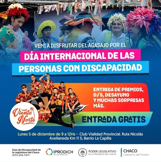 EL GOBIERNO Y LA LEGISLATURA INVITAN AL AGASAJO POR EL DÍA INTERNACIONAL DE LAS PERSONAS CON DISCAPACIDAD