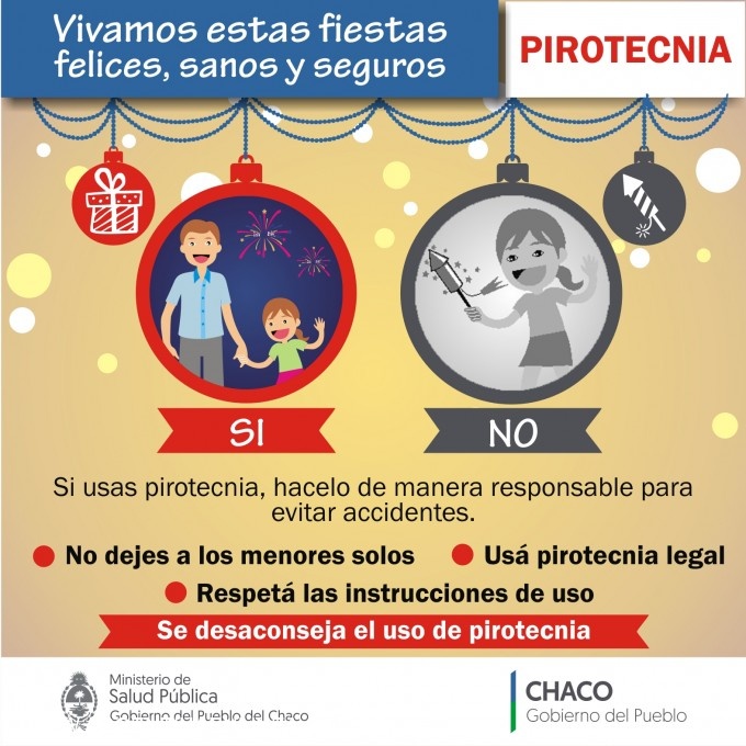 SALUD LLAMA A TOMAR RECAUDOS CON LA PIROTECNIA Y EL ALCOHOL PARA DISFRUTAR LAS FIESTAS DE MANERA SEGURA
